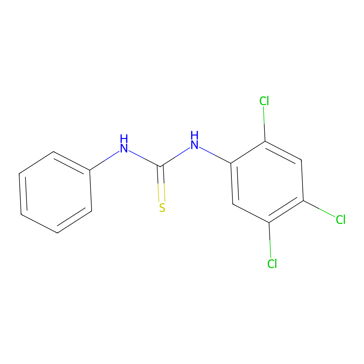 1-Phenyl-3-(2,4,5-trichlorophenyl)thiourea molecular structure, CAS 327059-10-9