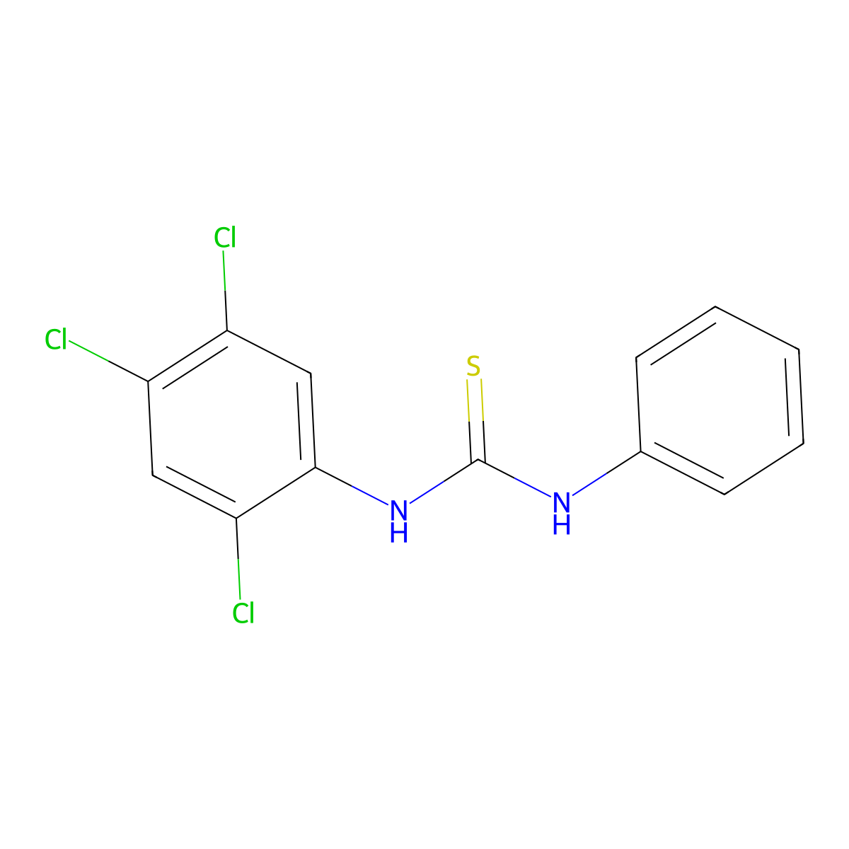1-Phenyl-3-(2,4,5-trichlorophenyl)thiourea molecular structure, CAS 327059-10-9