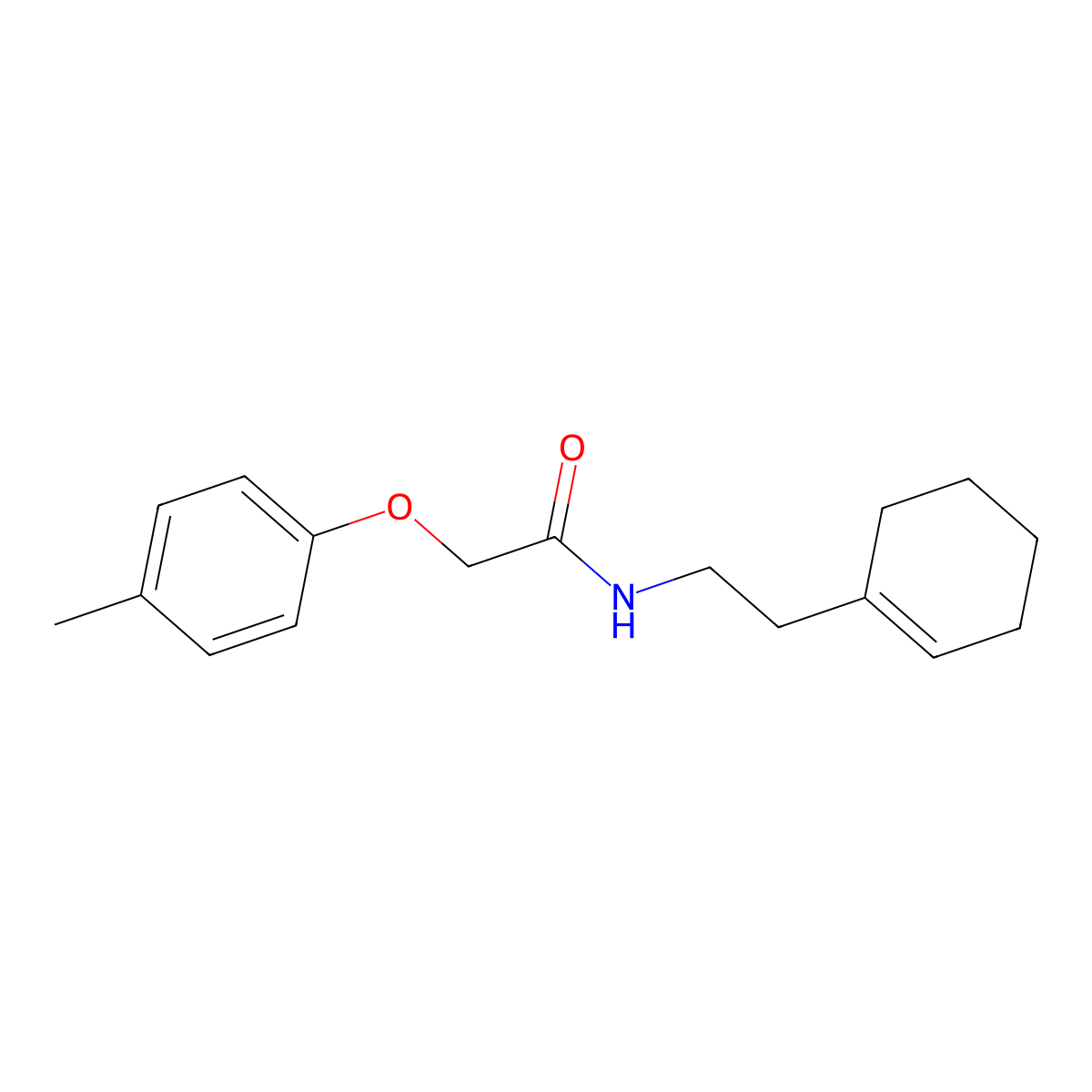 N-[2-(cyclohexen-1-yl)ethyl]-2-(4-methylphenoxy)acetamide molecular structure, CAS 327059-14-3