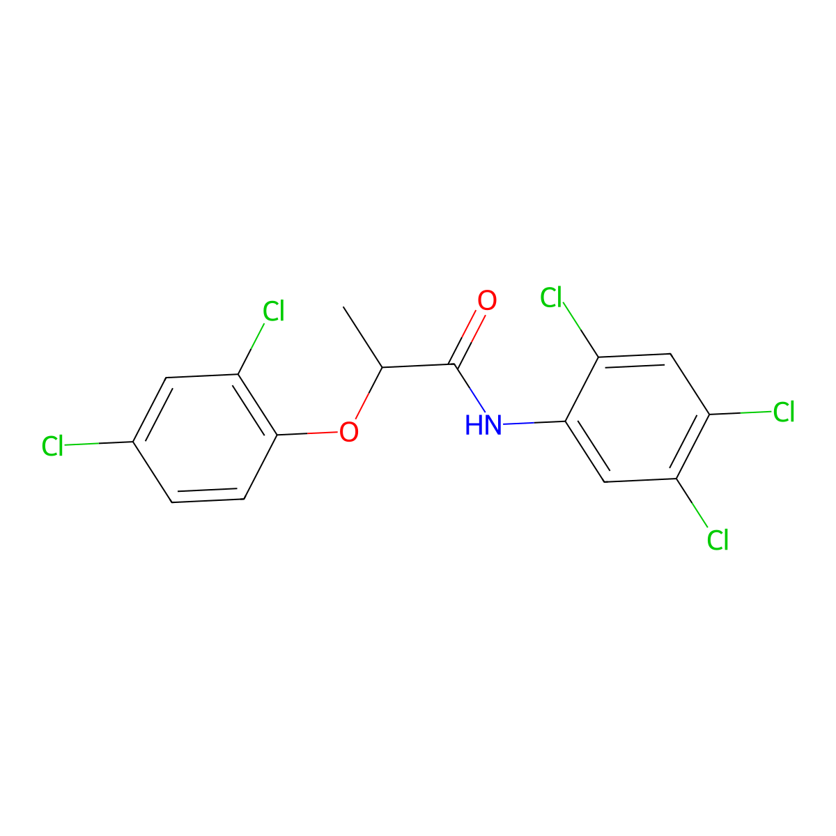 2-(2,4-dichlorophenoxy)-N-(2,4,5-trichlorophenyl)propanamide molecular structure, CAS 327059-15-4