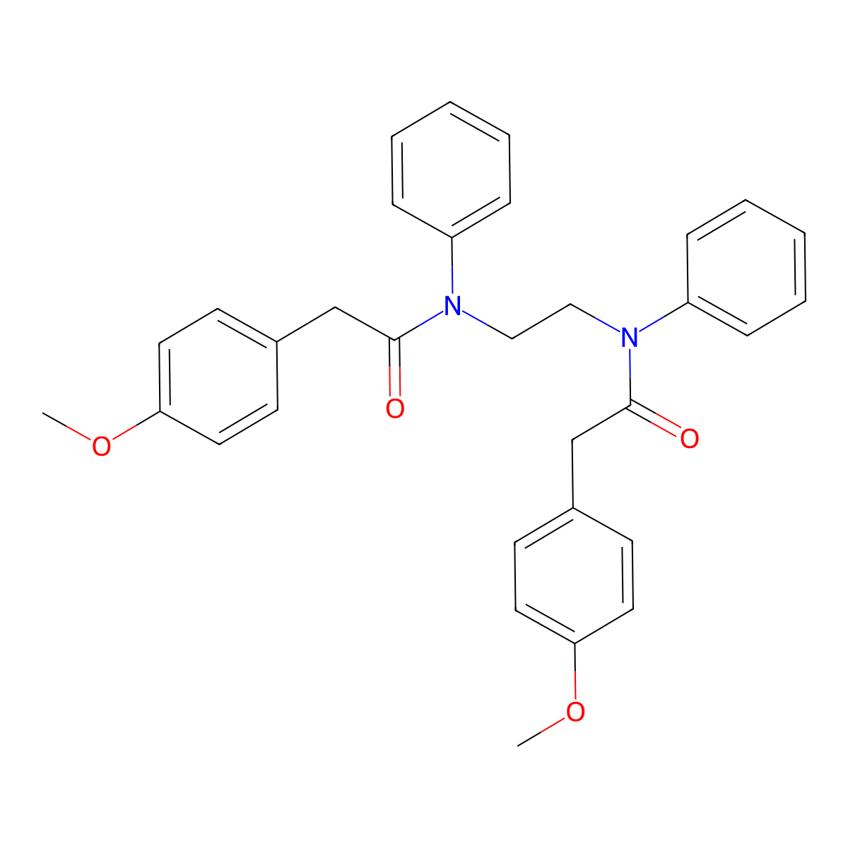 2-(4-methoxyphenyl)-N-(2-{[(4-methoxyphenyl)acetyl]anilino}ethyl)-N-phenylacetamide molecular structure, CAS 327059-25-6