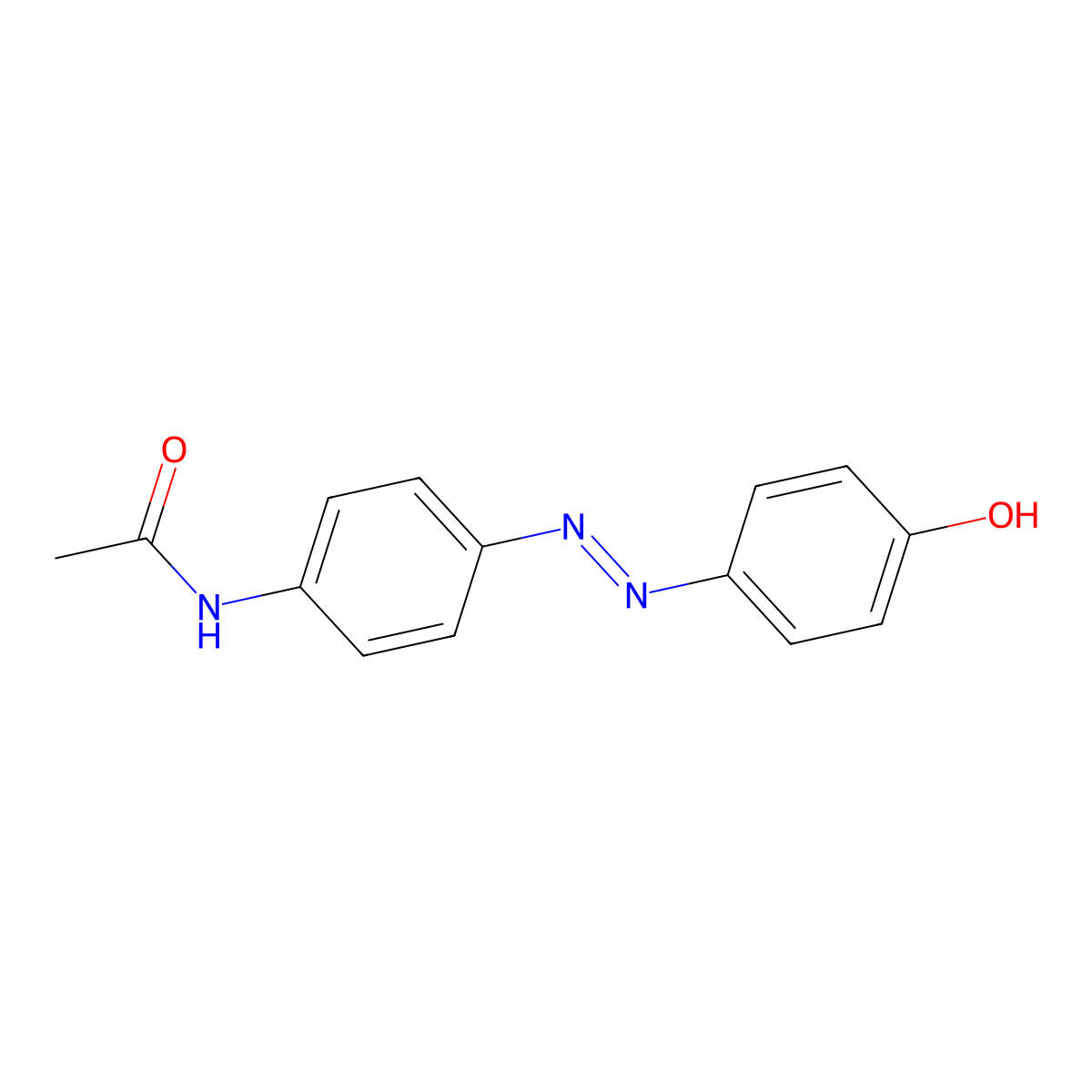 N-(4-((4-Hydroxyphenyl)azo)phenyl)acetamide molecular structure, CAS 327059-75-6