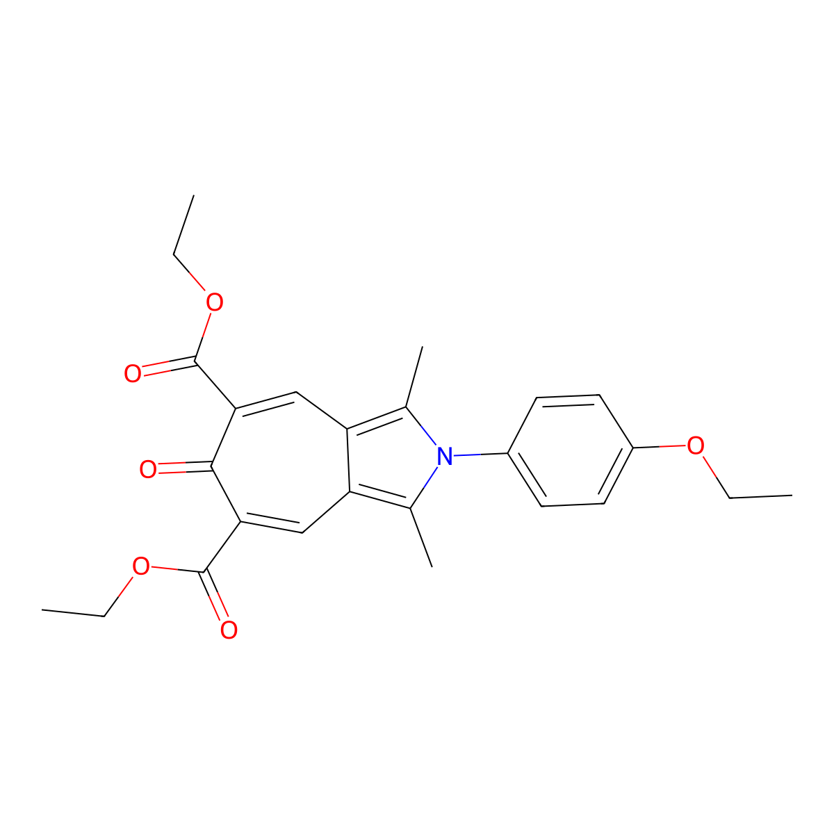 Diethyl 2-(4-ethoxyphenyl)-1,3-dimethyl-6-oxo-2,6-dihydrocyclohepta[c]pyrrole-5,7-dicarboxylate molecular structure, CAS 327060-61-7