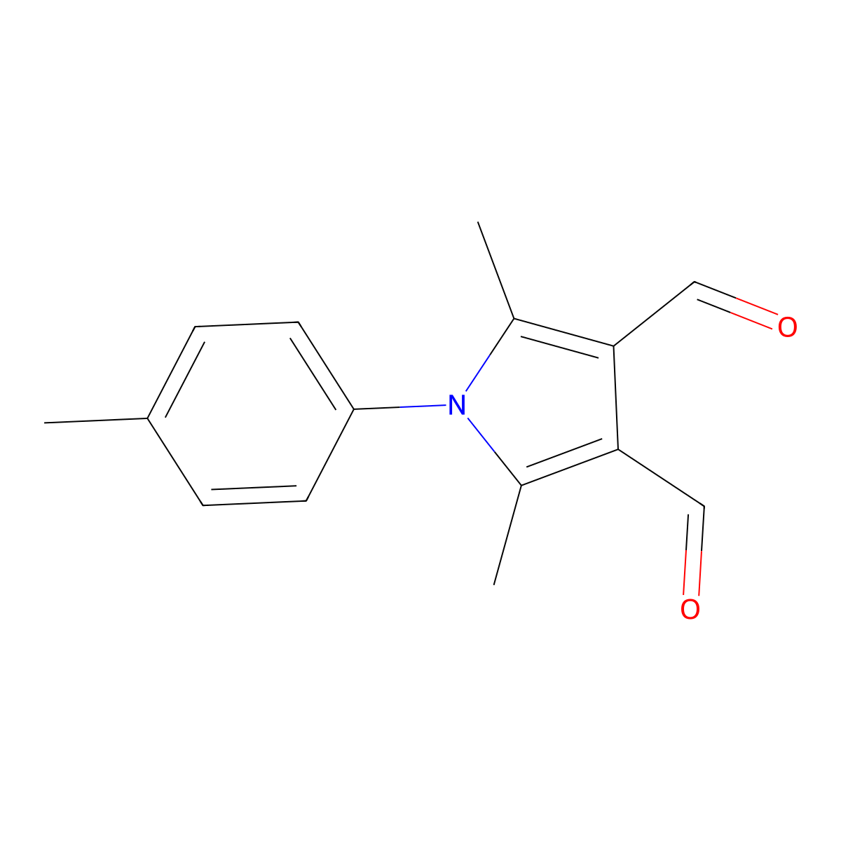 2,5-dimethyl-1-(4-methylphenyl)-1H-pyrrole-3,4-dicarbaldehyde molecular structure, CAS 327060-69-5