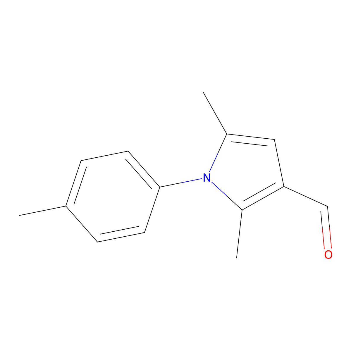 2,5-dimethyl-1-(4-methylphenyl)-1H-pyrrole-3-carbaldehyde molecular structure, CAS 327060-71-9