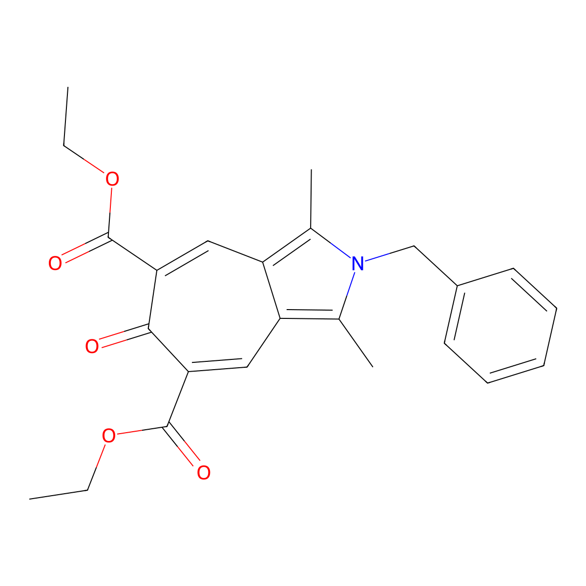 Diethyl 2-benzyl-1,3-dimethyl-6-oxo-2,6-dihydrocyclohepta[c]pyrrole-5,7-dicarboxylate molecular structure, CAS 327060-73-1