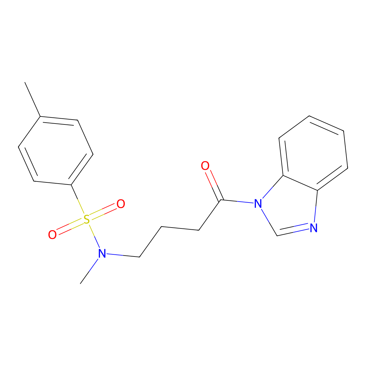 N-[4-(benzimidazol-1-yl)-4-oxobutyl]-N,4-dimethylbenzenesulfonamide molecular structure, CAS 327060-86-6