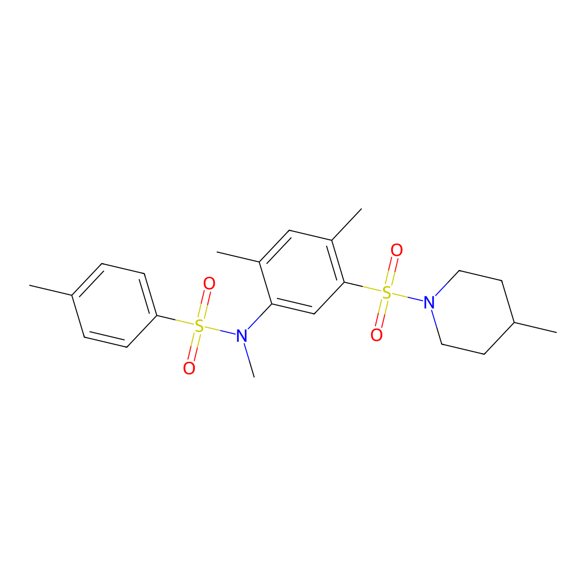 N-{2,4-dimethyl-5-[(4-methyl-1-piperidinyl)sulfonyl]phenyl}-N,4-dimethylbenzenesulfonamide molecular structure, CAS 327060-96-8