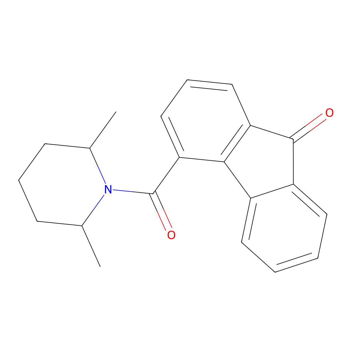 4-(2,6-dimethylpiperidine-1-carbonyl)-9H-fluoren-9-one molecular structure, CAS 327060-98-0