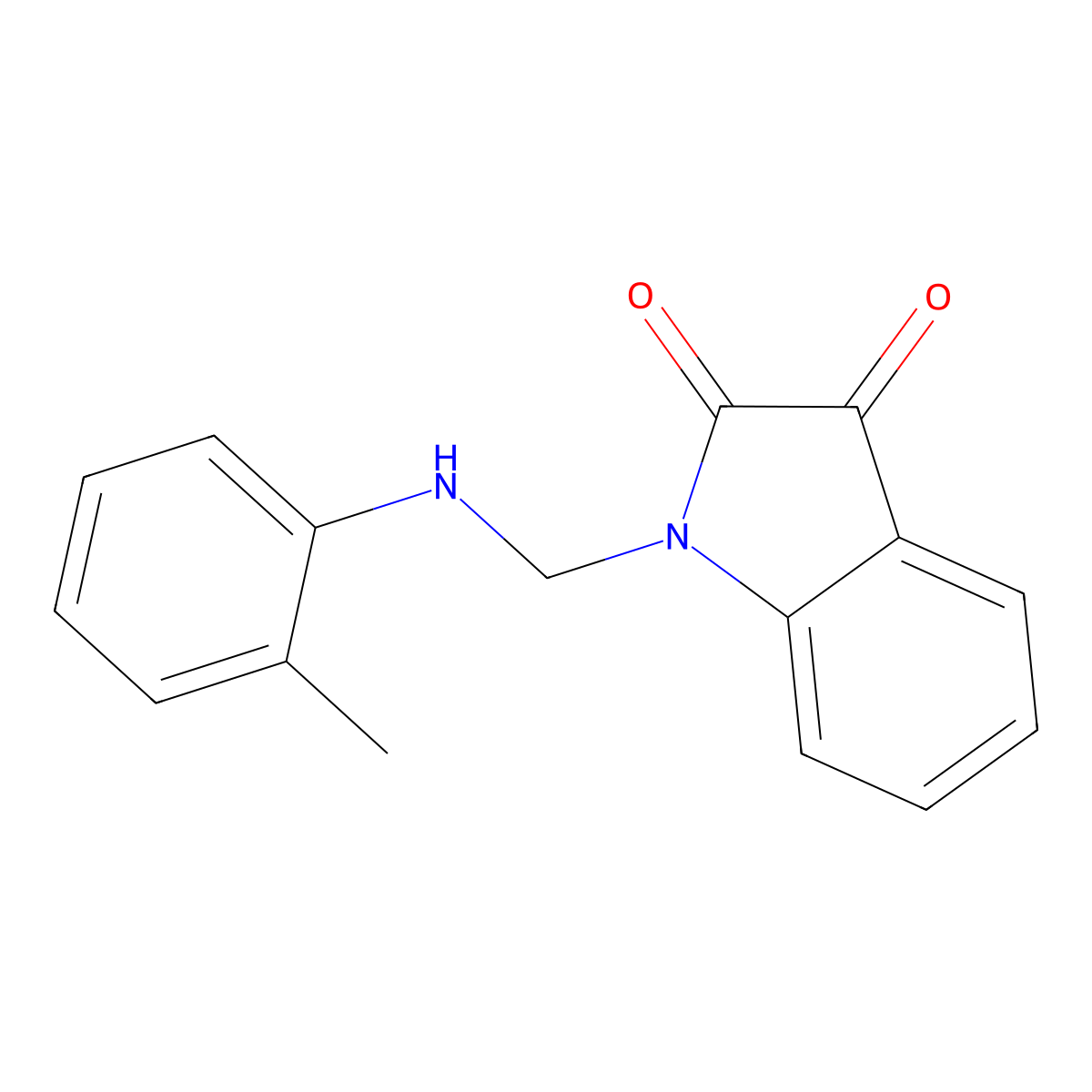 1-{[(2-methylphenyl)amino]methyl}-2,3-dihydro-1H-indole-2,3-dione molecular structure, CAS 327061-27-8