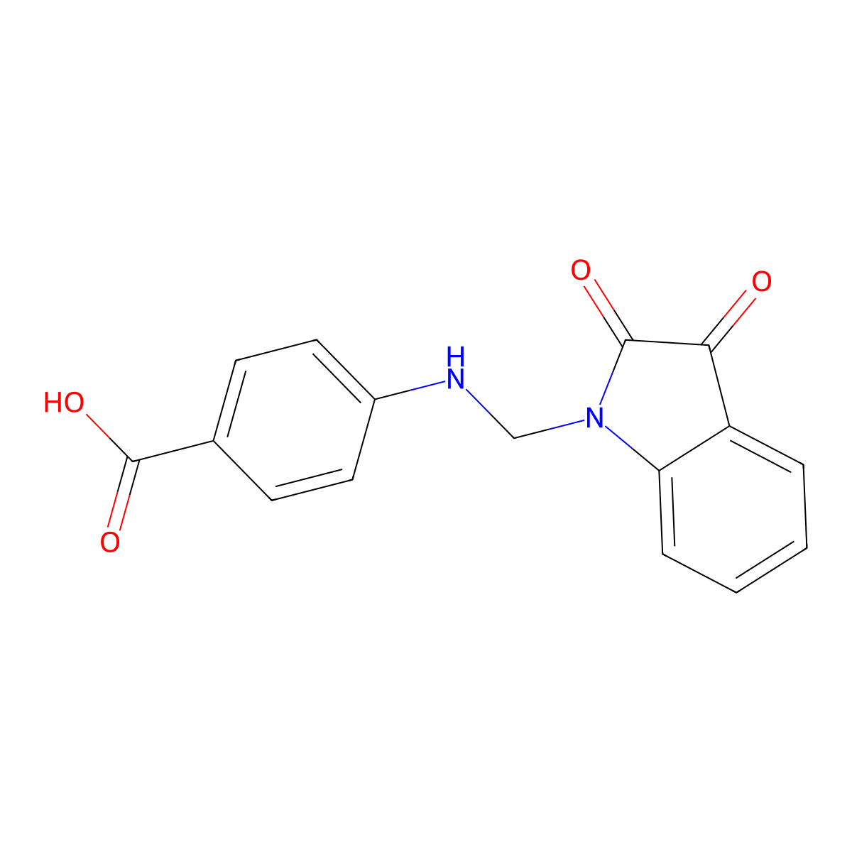 4-[(2,3-dioxoindol-1-yl)methylamino]benzoic Acid molecular structure, CAS 327061-37-0