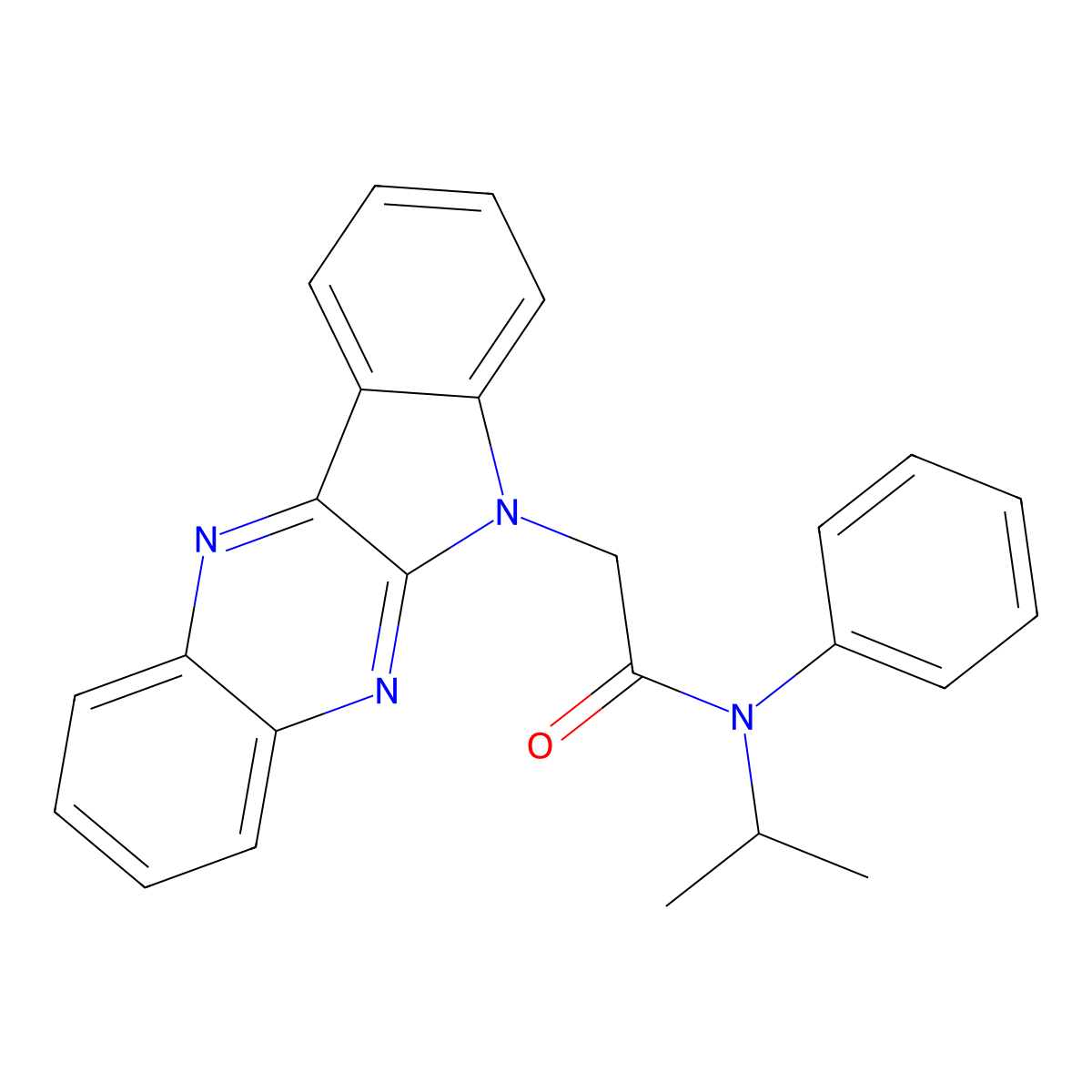2-(6H-indolo[2,3-b]quinoxalin-6-yl)-N-isopropyl-N-phenylacetamide molecular structure, CAS 327061-48-3