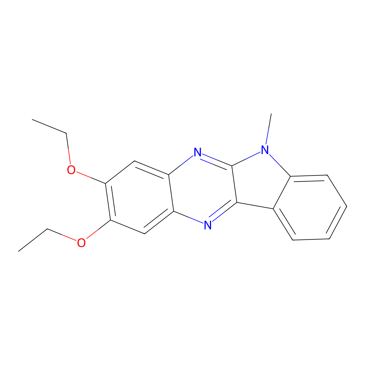 2,3-Diethoxy-6-methyl-6H-indolo[2,3-b]quinoxaline molecular structure, CAS 327061-49-4