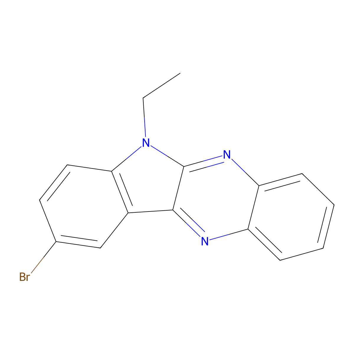 9-bromo-6-ethyl-6H-indolo[2,3-b]quinoxaline molecular structure, CAS 327061-50-7