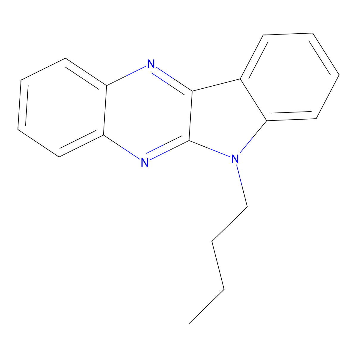 6-butyl-6H-indolo[2,3-b]quinoxaline molecular structure, CAS 327061-52-9