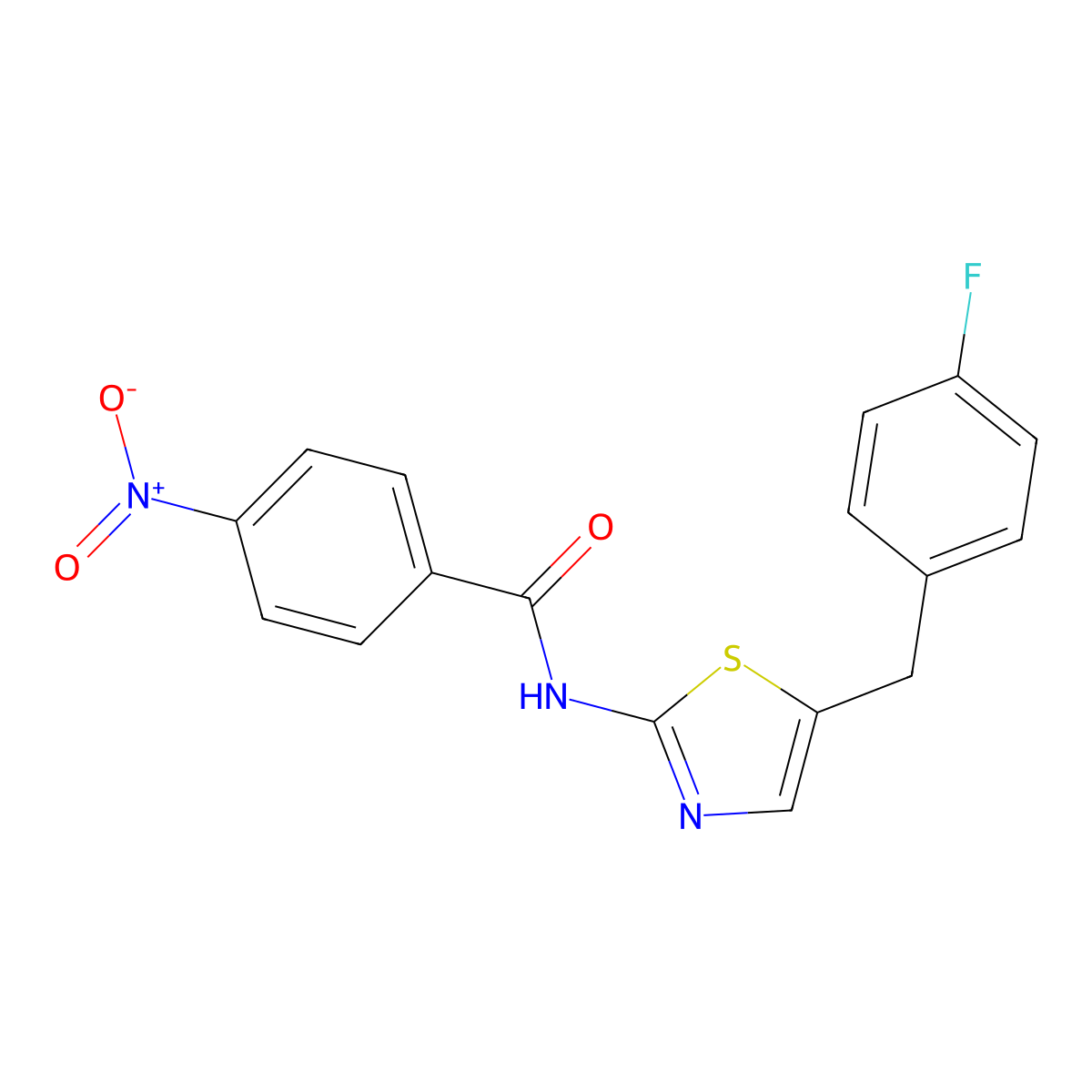 N-{5-[(4-Fluorophenyl)methyl]-1,3-thiazol-2-YL}-4-nitrobenzamide molecular structure, CAS 327061-95-0