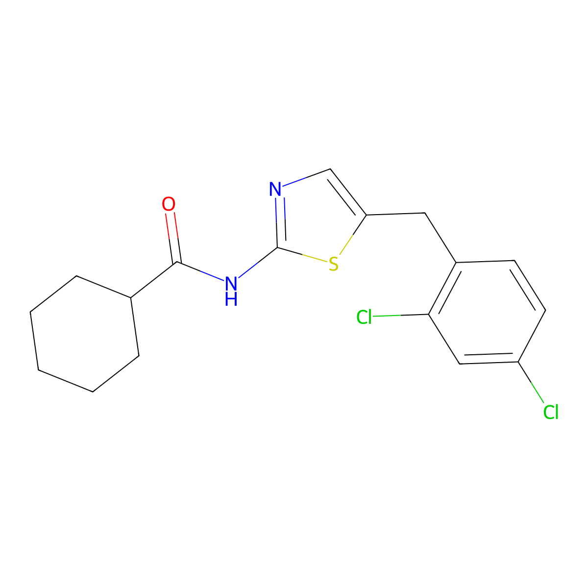 N-[5-(2,4-dichlorobenzyl)-1,3-thiazol-2-yl]cyclohexanecarboxamide molecular structure, CAS 327062-07-7