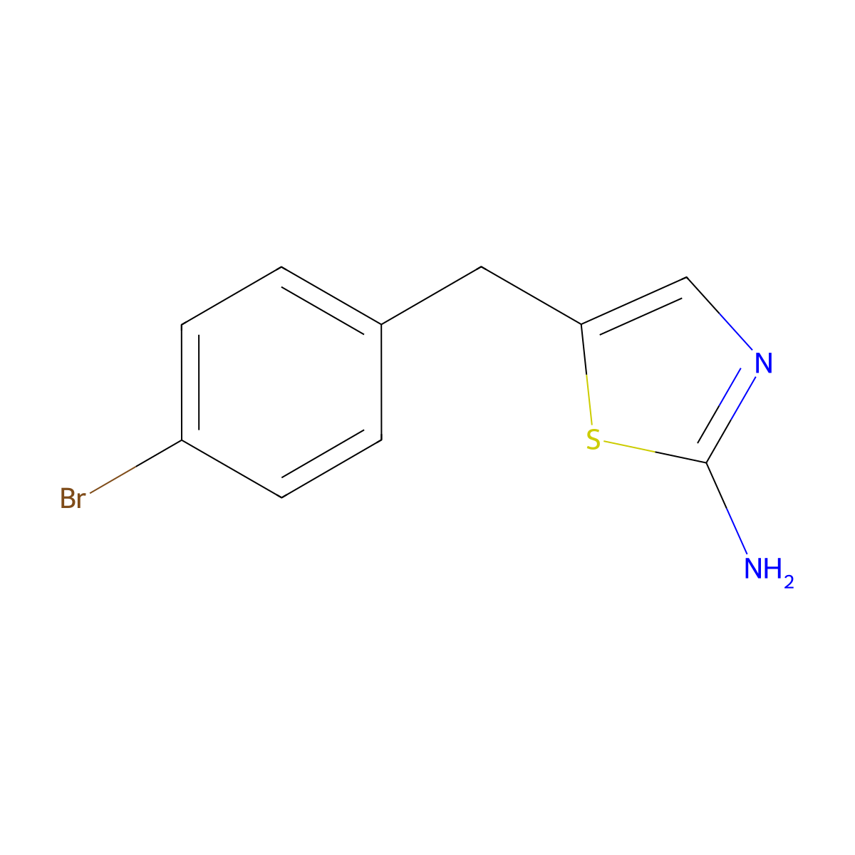 5-(4-Bromobenzyl)-1,3-thiazol-2-amine molecular structure, CAS 327062-46-4