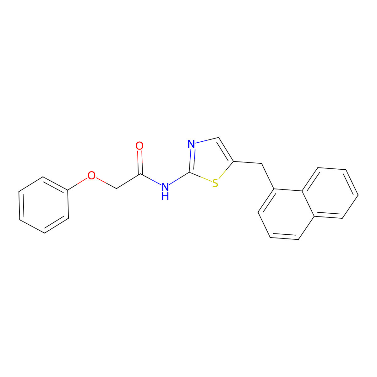 N-[5-(naphthalen-1-ylmethyl)-1,3-thiazol-2-yl]-2-phenoxyacetamide molecular structure, CAS 327063-01-4