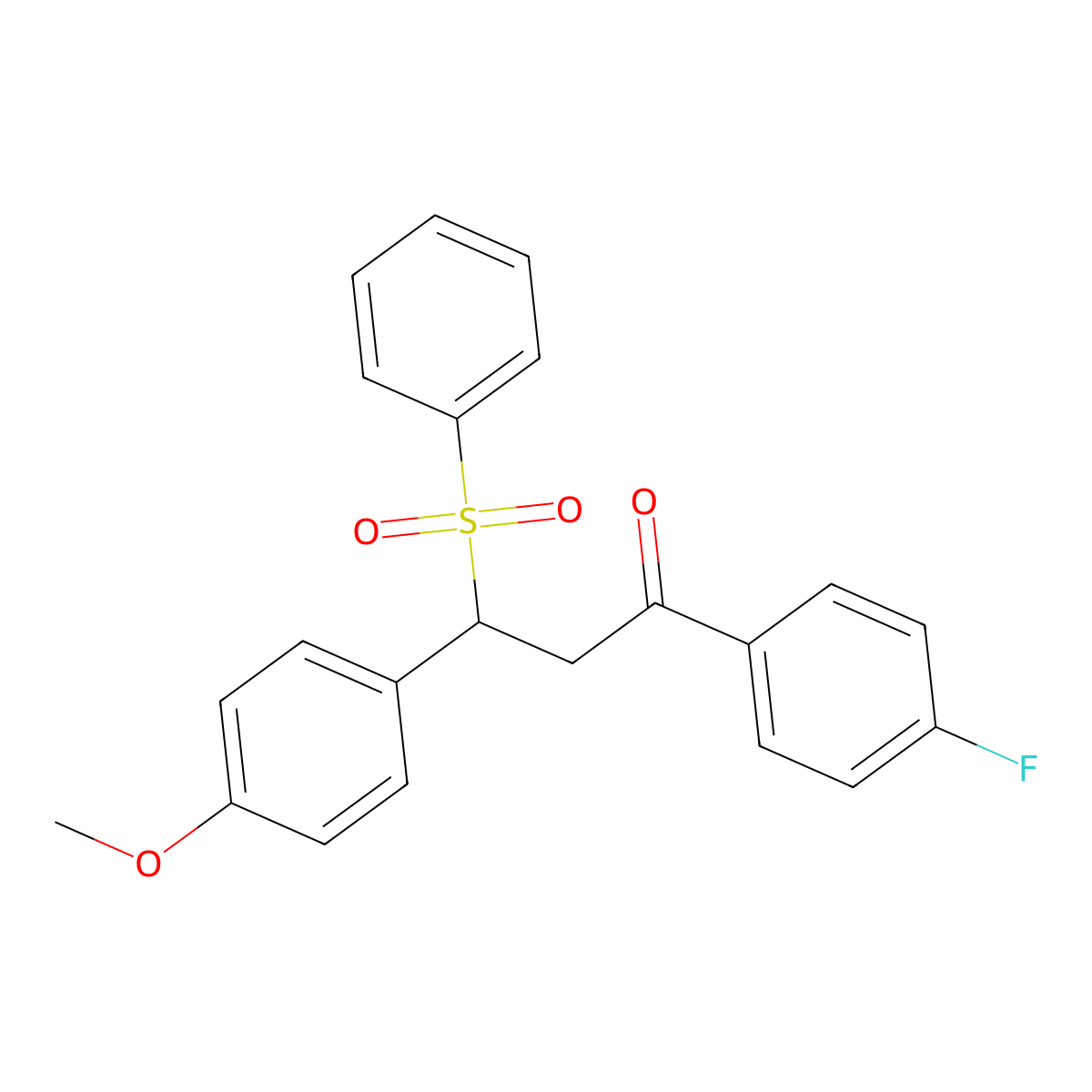 1-(4-Fluorophenyl)-3-(4-methoxyphenyl)-3-(phenylsulfonyl)propan-1-one molecular structure, CAS 327063-48-9