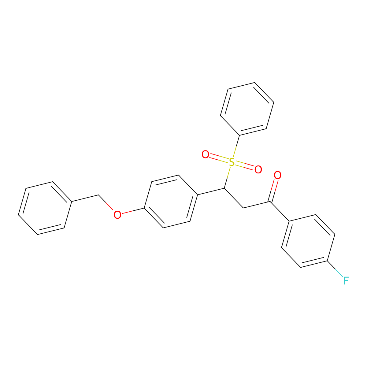 3-[4-(Benzyloxy)phenyl]-1-(4-fluorophenyl)-3-(phenylsulfonyl)propan-1-one molecular structure, CAS 327063-51-4