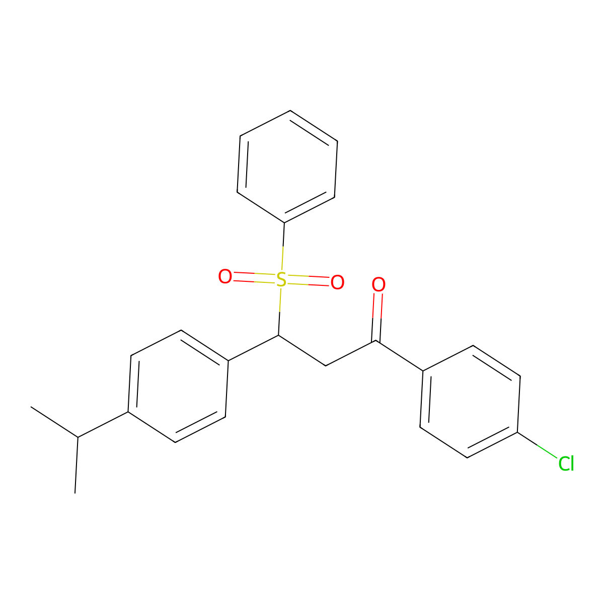 1-(4-Chlorophenyl)-3-(phenylsulfonyl)-3-[4-(propan-2-yl)phenyl]propan-1-one molecular structure, CAS 327063-52-5