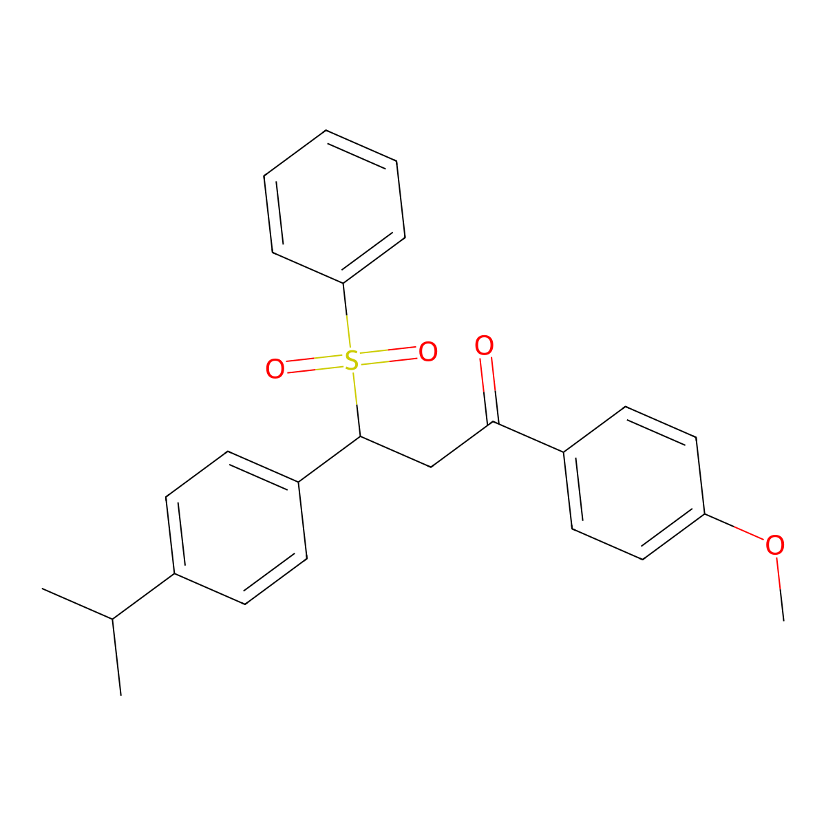 1-(4-Methoxyphenyl)-3-[4-(methylethyl)phenyl]-3-(phenylsulfonyl)propan-1-one molecular structure, CAS 327063-55-8