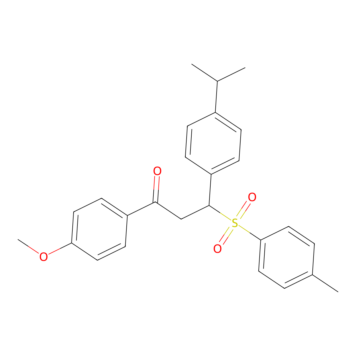1-(4-Methoxyphenyl)-3-[(4-methylphenyl)sulfonyl]-3-[4-(propan-2-yl)phenyl]propan-1-one molecular structure, CAS 327063-56-9