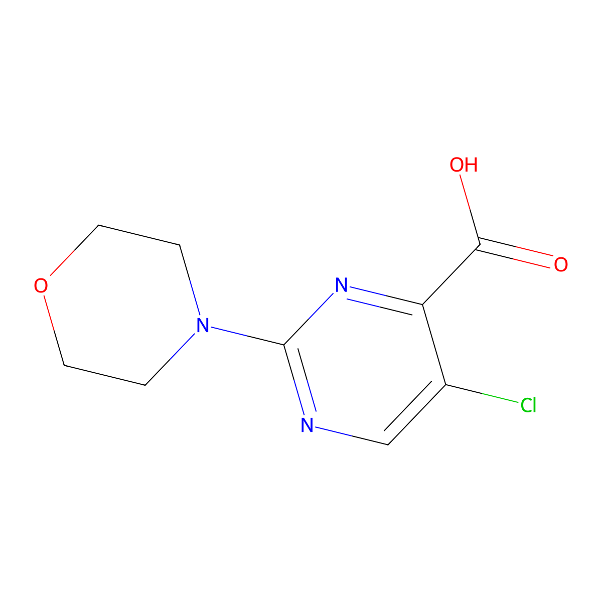 5-Chloro-2-(4-morpholinyl)-4-pyrimidinecarboxylic acid molecular structure, CAS 327064-07-3