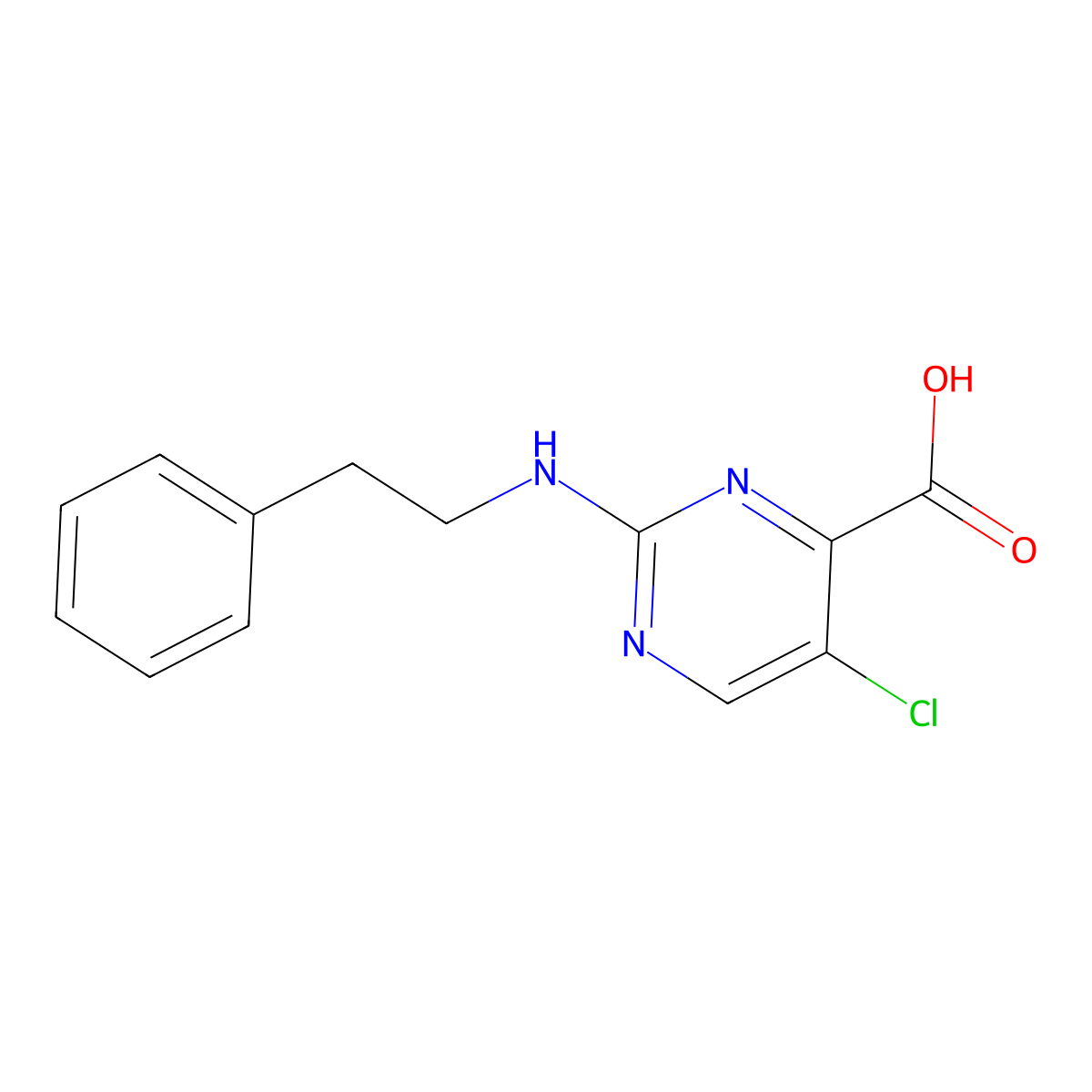 5-Chloro-2-[(2-phenylethyl)amino]pyrimidine-4-carboxylic acid molecular structure, CAS 327064-08-4
