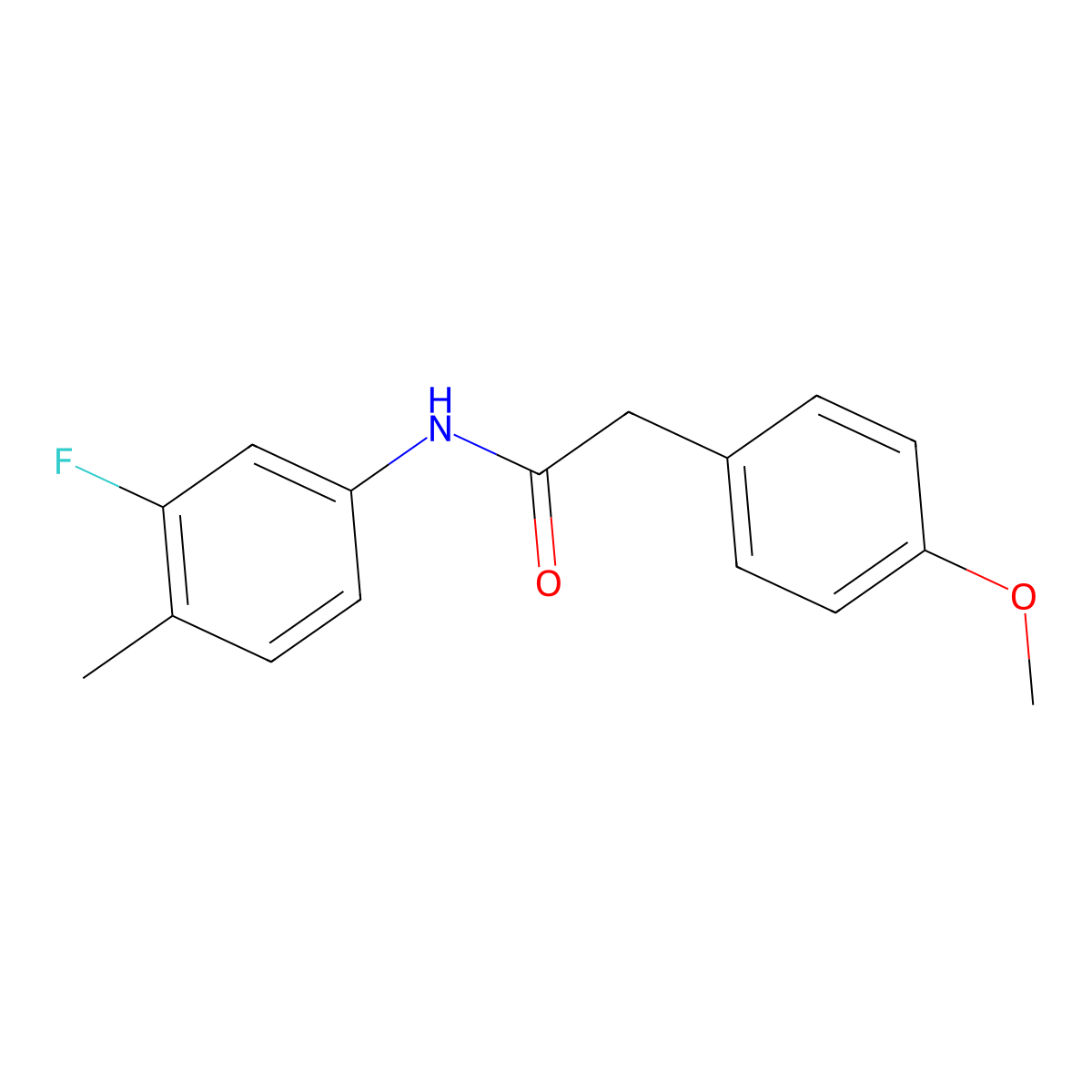 N-(3-fluoro-4-methylphenyl)-2-(4-methoxyphenyl)acetamide molecular structure, CAS 327065-31-6