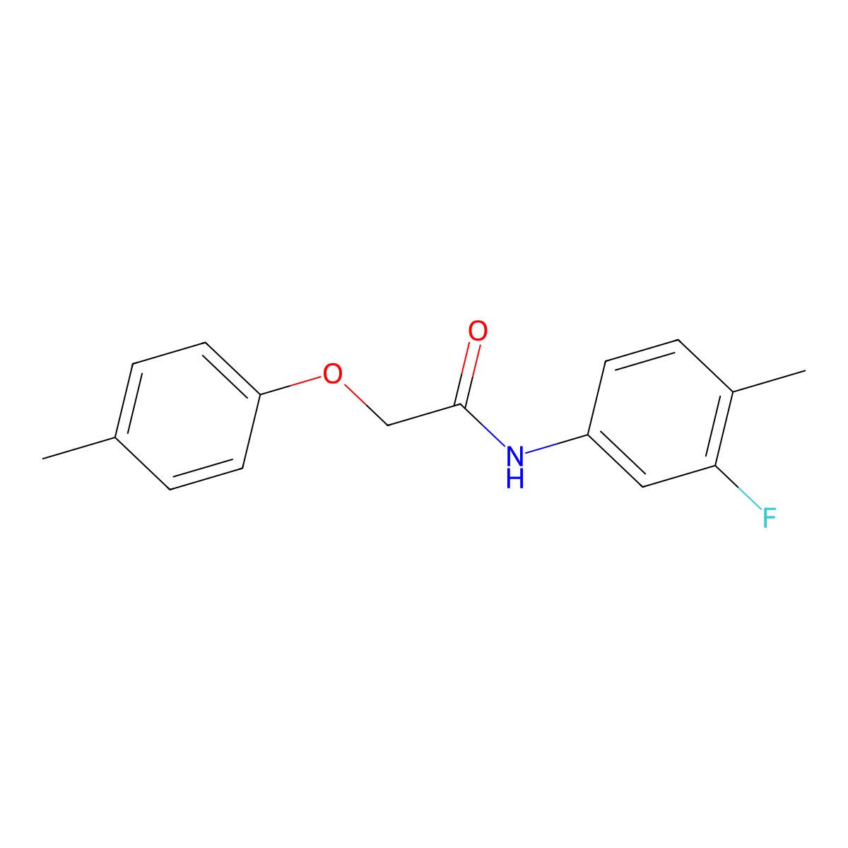 N-(3-fluoro-4-methylphenyl)-2-(4-methylphenoxy)acetamide molecular structure, CAS 327065-32-7