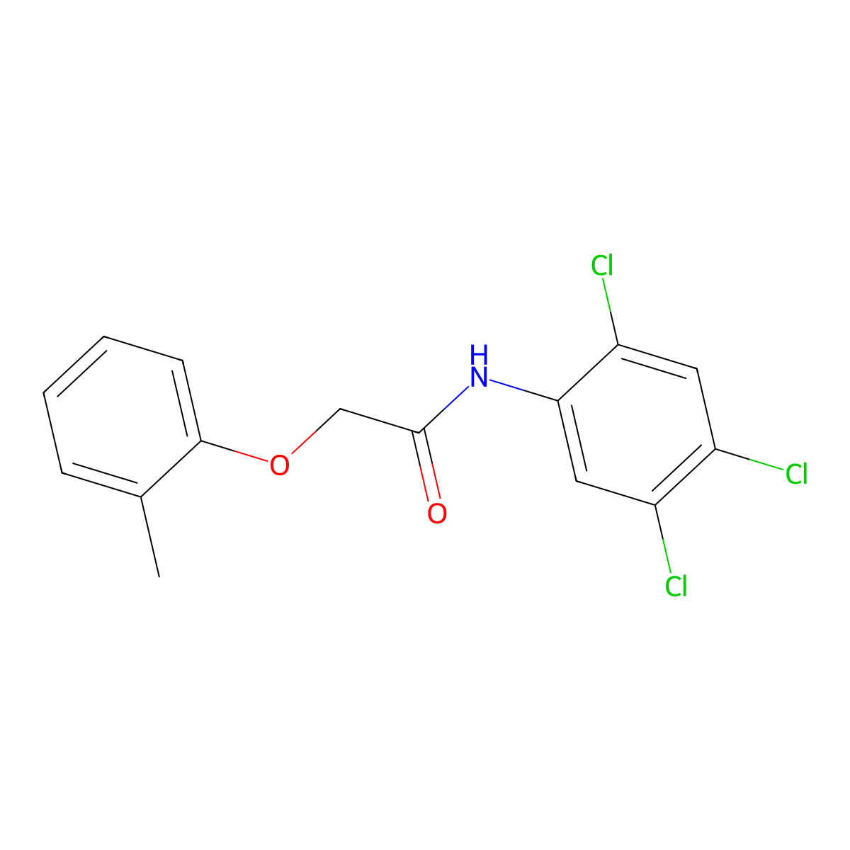 2-(2-methylphenoxy)-N-(2,4,5-trichlorophenyl)acetamide molecular structure, CAS 327065-33-8