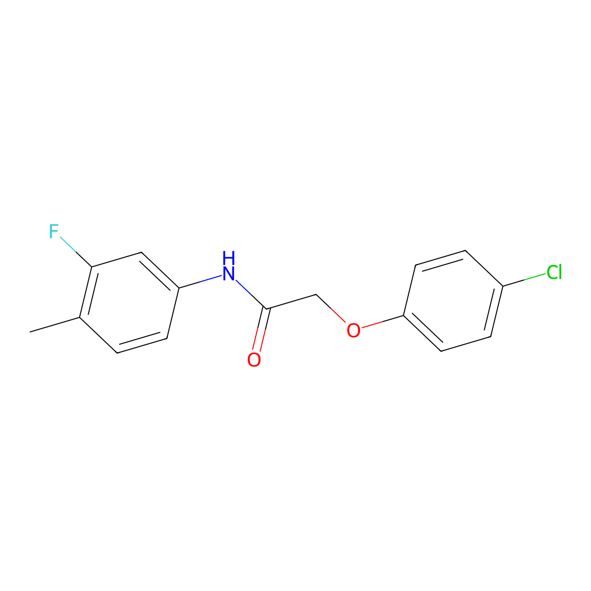2-(4-chlorophenoxy)-N-(3-fluoro-4-methylphenyl)acetamide molecular structure, CAS 327065-61-2