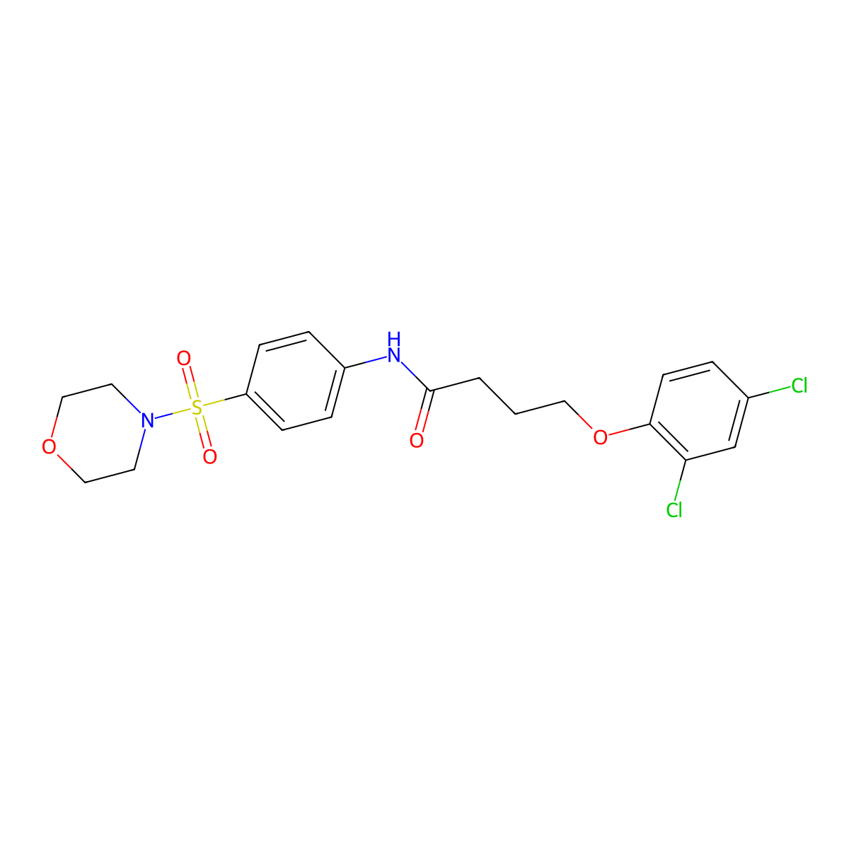4-(2,4-dichlorophenoxy)-N-(4-morpholin-4-ylsulfonylphenyl)butanamide molecular structure, CAS 327065-65-6