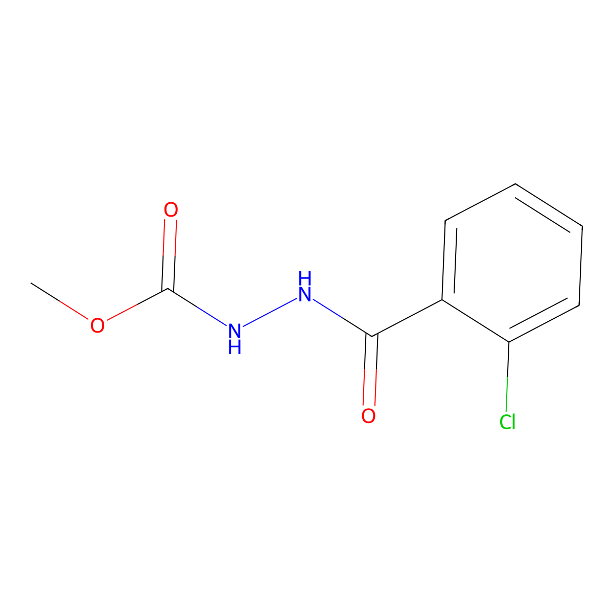 methyl N-[(2-chlorobenzoyl)amino]carbamate molecular structure, CAS 327065-68-9