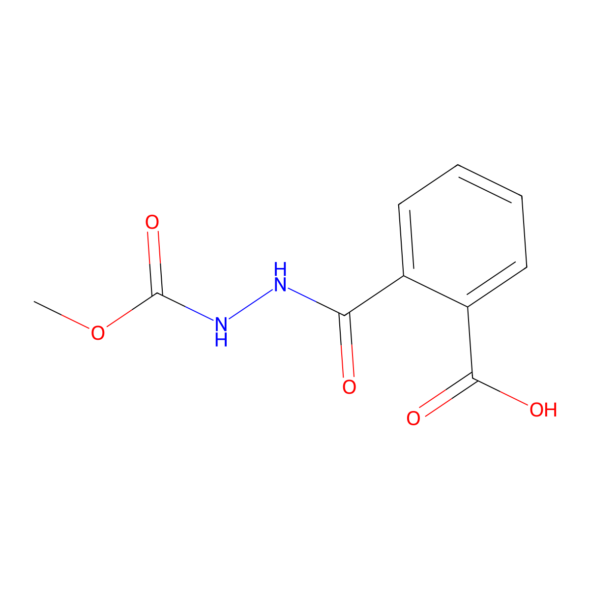 2-{[2-(Methoxycarbonyl)hydrazino]carbonyl}benzoic acid molecular structure, CAS 327065-69-0
