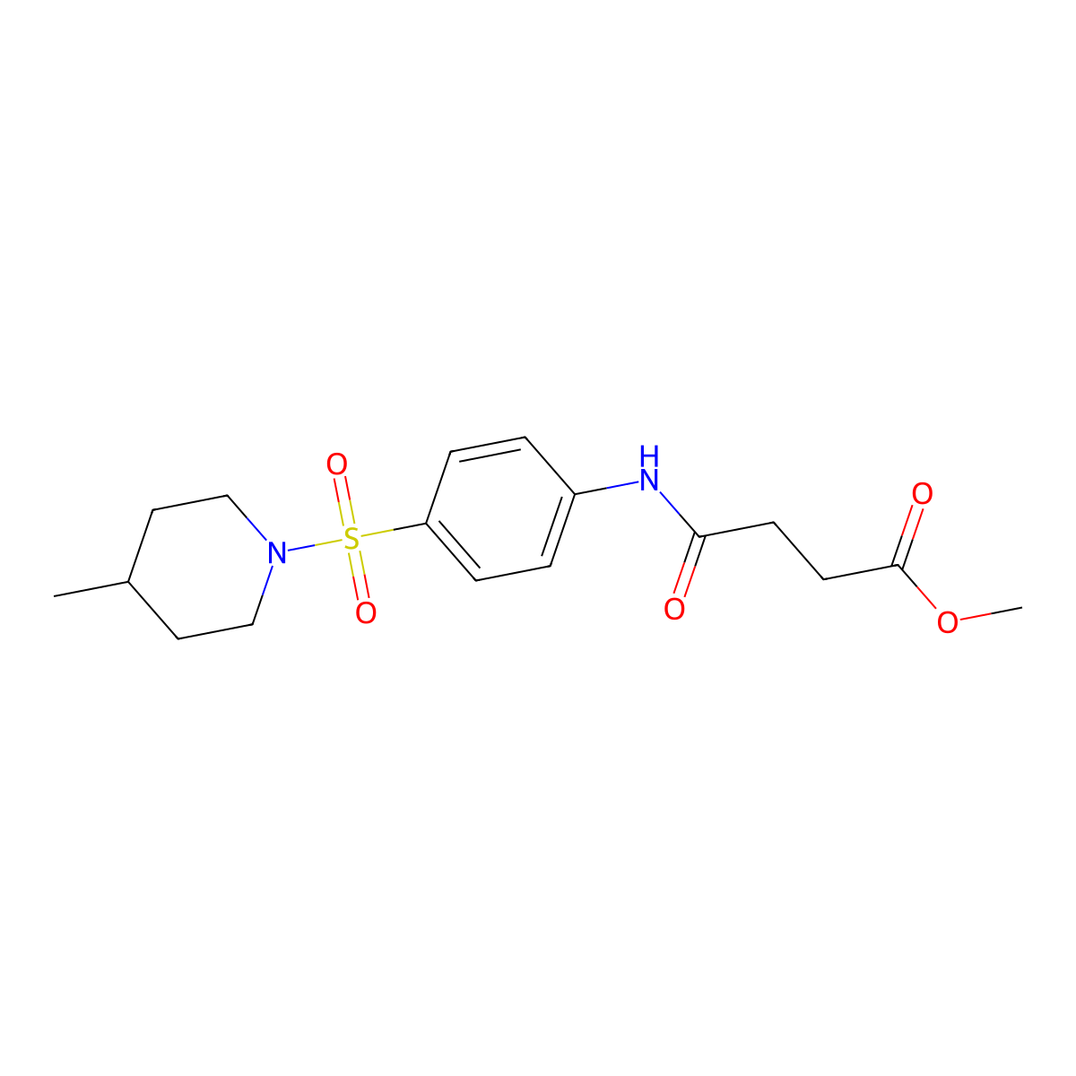 Methyl 4-({4-[(4-methyl-1-piperidinyl)sulfonyl]phenyl}amino)-4-oxobutanoate molecular structure, CAS 327065-72-5