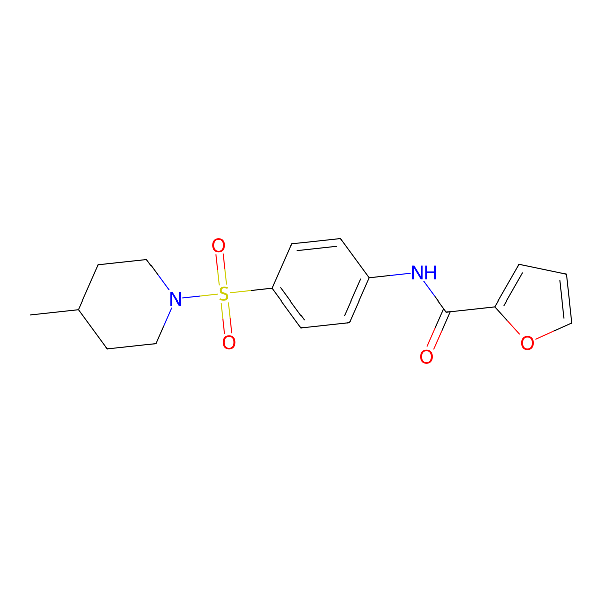 N-{4-[(4-methylpiperidin-1-yl)sulfonyl]phenyl}furan-2-carboxamide molecular structure, CAS 327065-73-6
