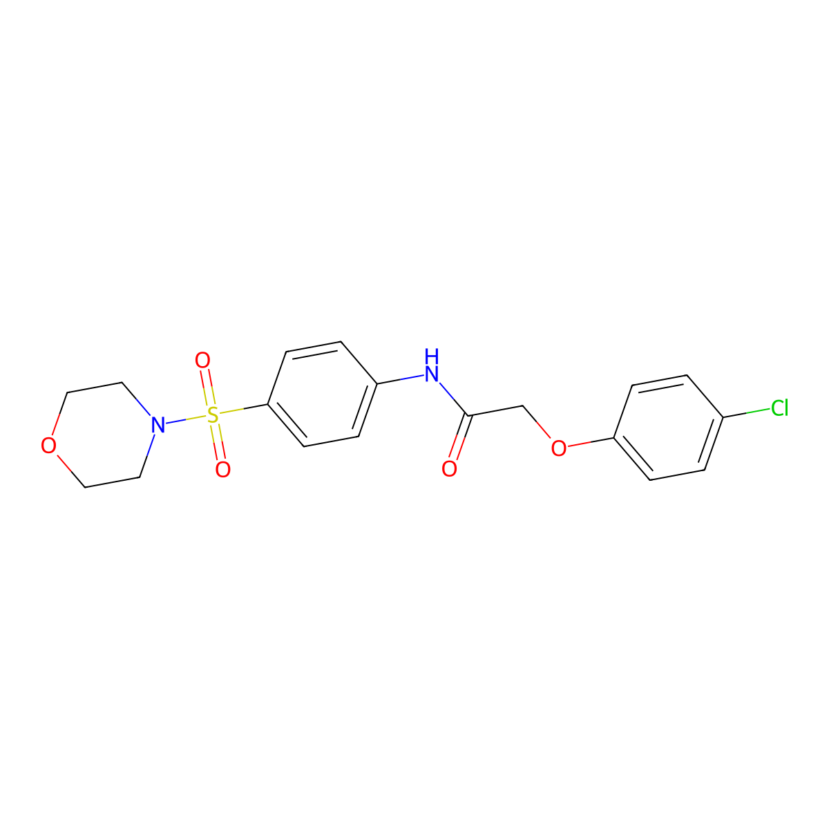 2-(4-chlorophenoxy)-N-[4-(4-morpholinylsulfonyl)phenyl]acetamide molecular structure, CAS 327065-74-7
