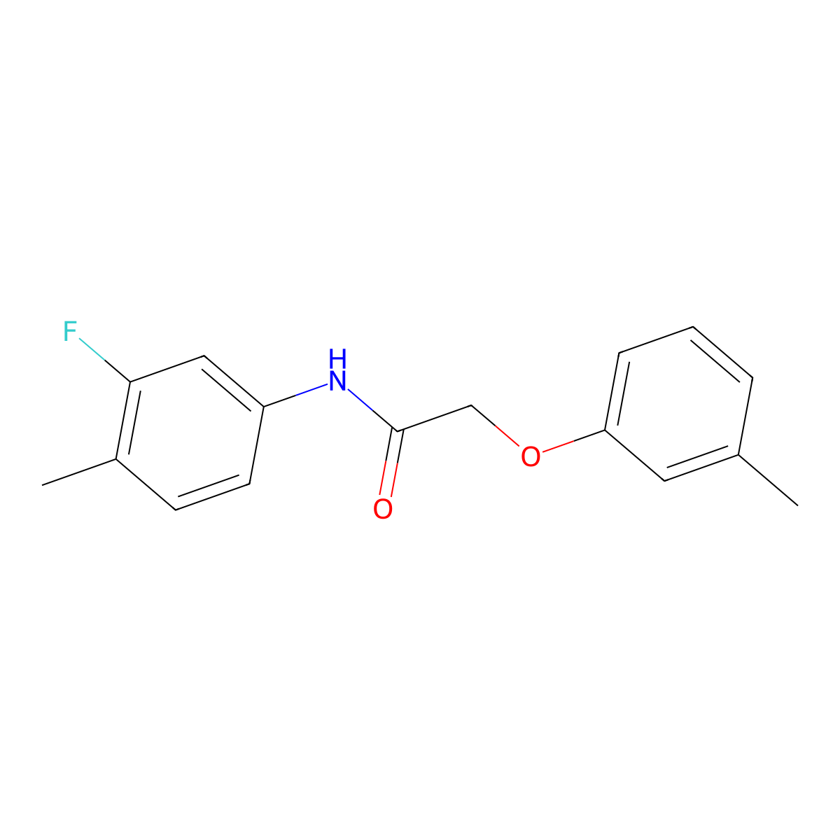 N-(3-fluoro-4-methylphenyl)-2-(3-methylphenoxy)acetamide molecular structure, CAS 327065-76-9