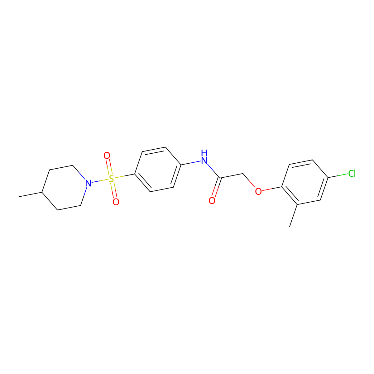 2-(4-chloro-2-methylphenoxy)-N-{4-[(4-methyl-1-piperidinyl)sulfonyl]phenyl}acetamide molecular structure, CAS 327065-85-0