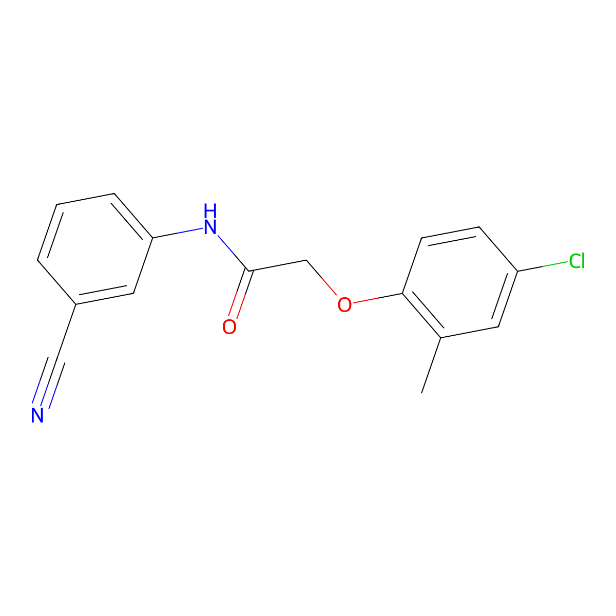 2-(4-chloro-2-methylphenoxy)-N-(3-cyanophenyl)acetamide molecular structure, CAS 327065-87-2
