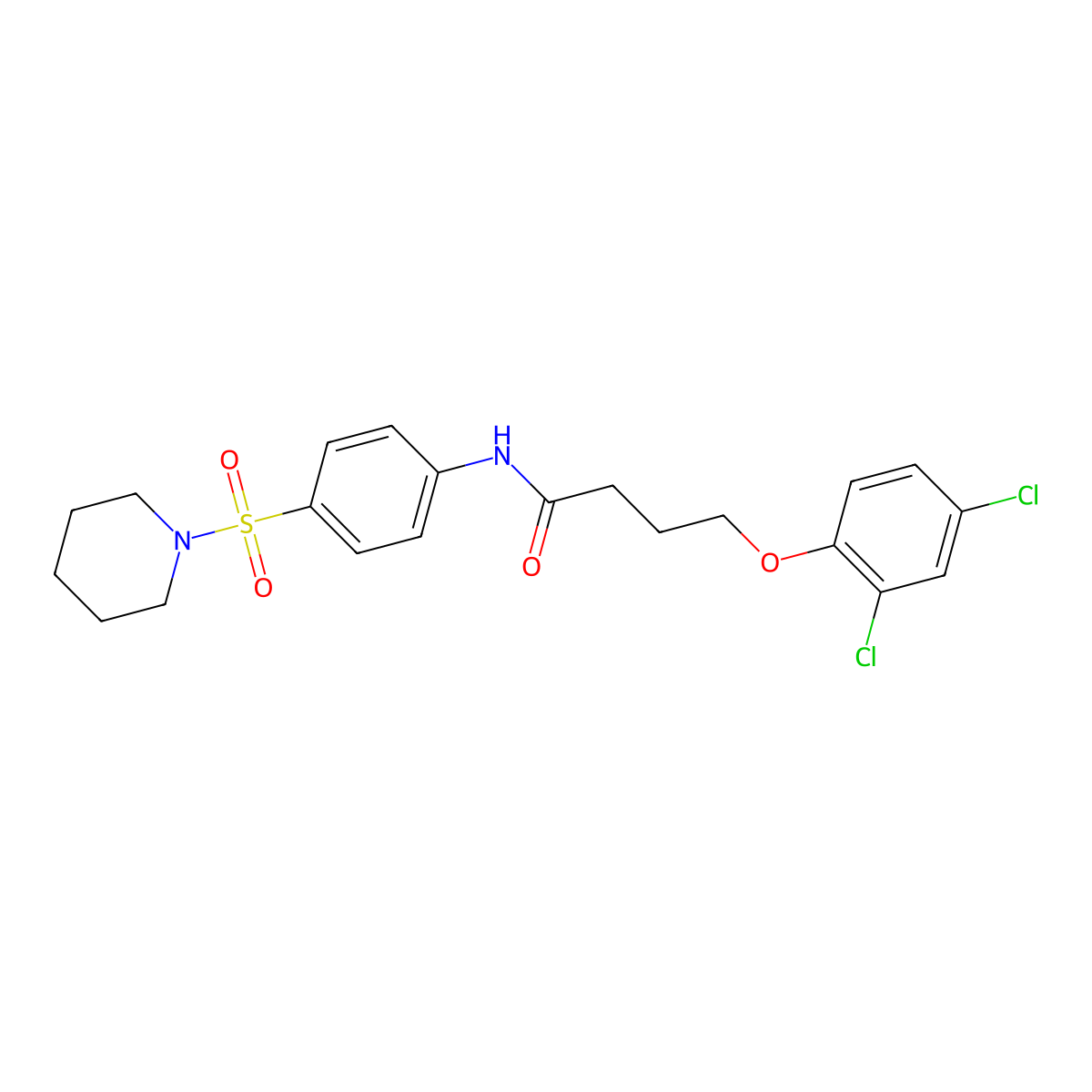 4-(2,4-dichlorophenoxy)-N-[4-(1-piperidinylsulfonyl)phenyl]butanamide molecular structure, CAS 327065-92-9