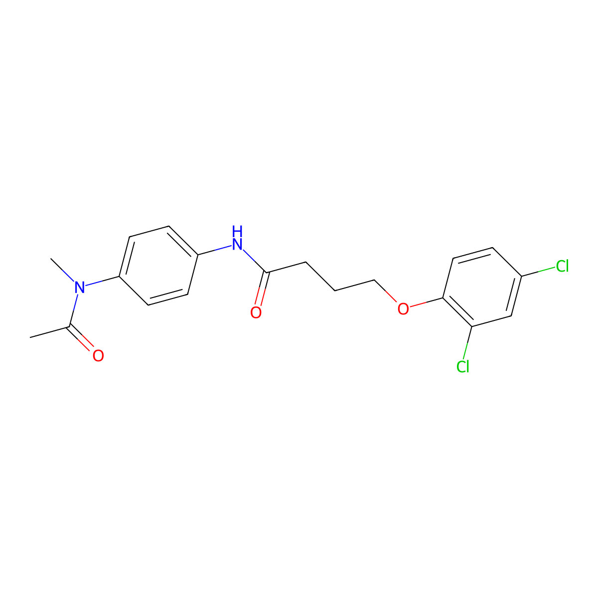 N-{4-[acetyl(methyl)amino]phenyl}-4-(2,4-dichlorophenoxy)butanamide molecular structure, CAS 327065-93-0