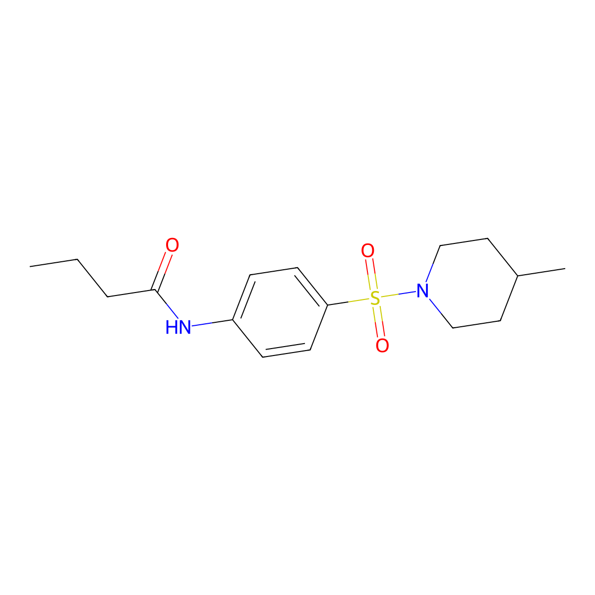 N-{4-[(4-methyl-1-piperidinyl)sulfonyl]phenyl}butanamide molecular structure, CAS 327065-96-3