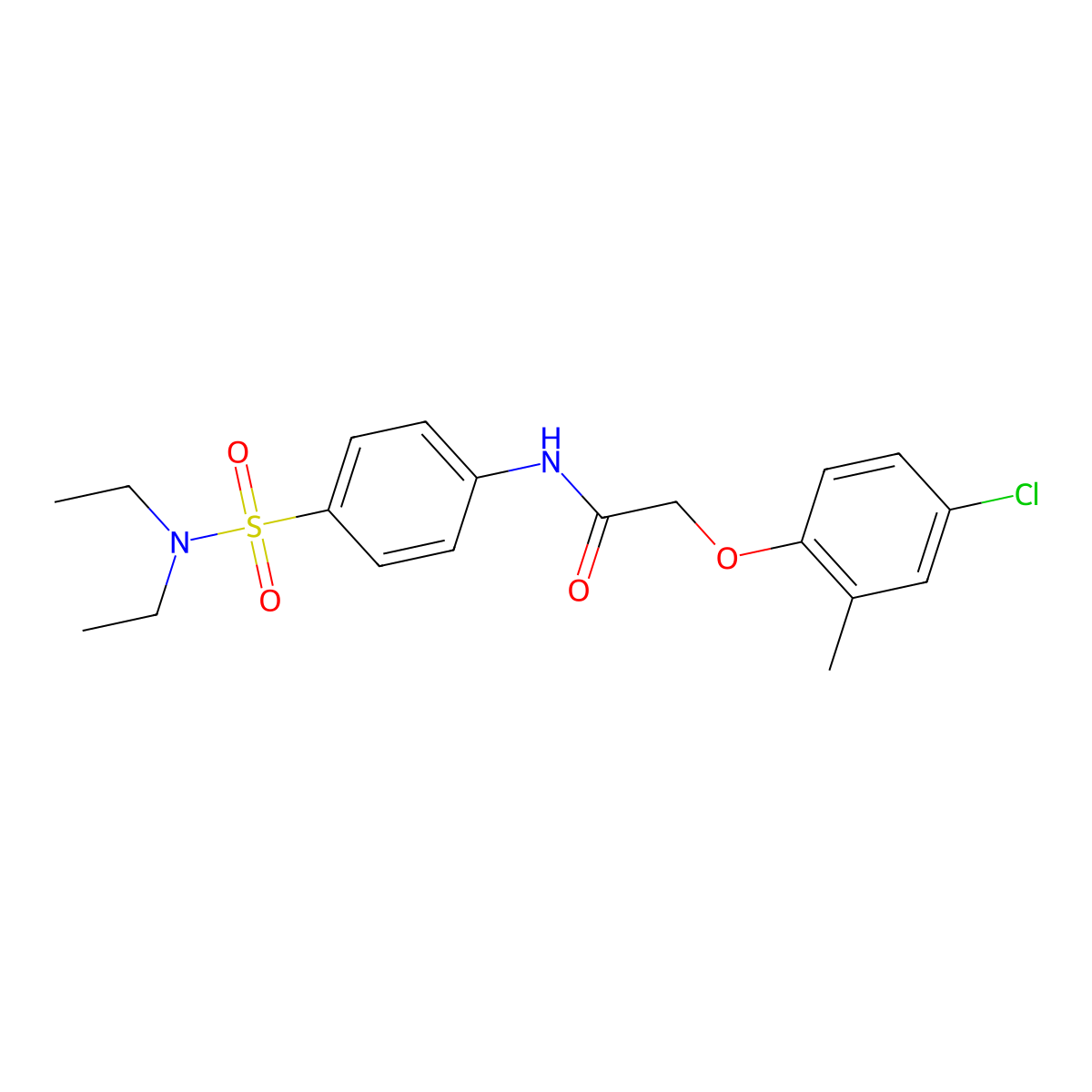 2-(4-chloro-2-methylphenoxy)-N-[4-(diethylsulfamoyl)phenyl]acetamide molecular structure, CAS 327066-00-2