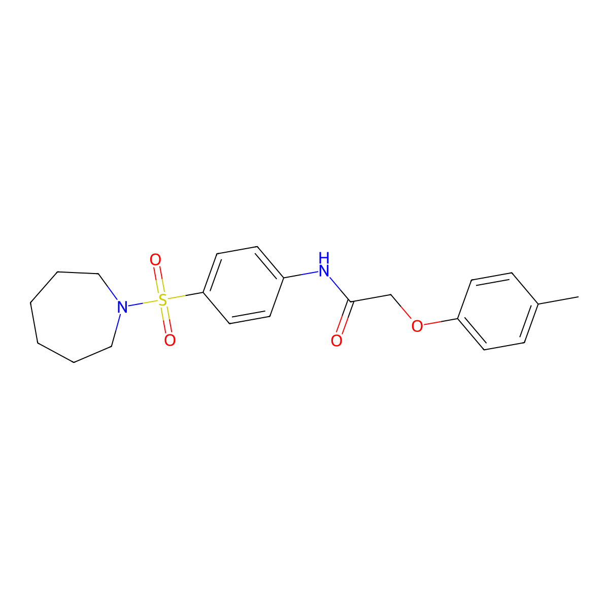 N-[4-(1-azepanylsulfonyl)phenyl]-2-(4-methylphenoxy)acetamide molecular structure, CAS 327066-02-4