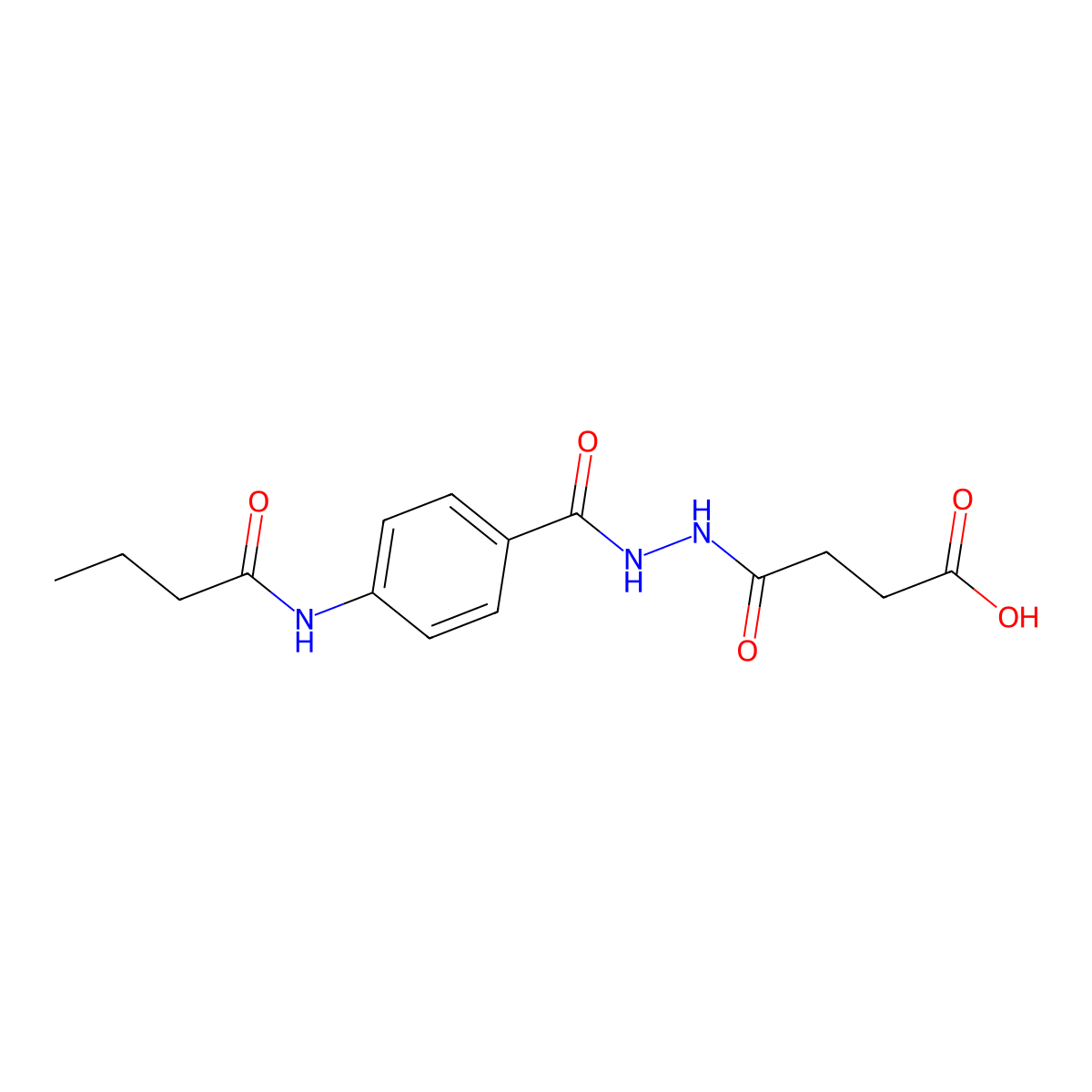4-[2-[4-(Butanoylamino)benzoyl]hydrazinyl]-4-oxobutanoic acid molecular structure, CAS 327066-15-9