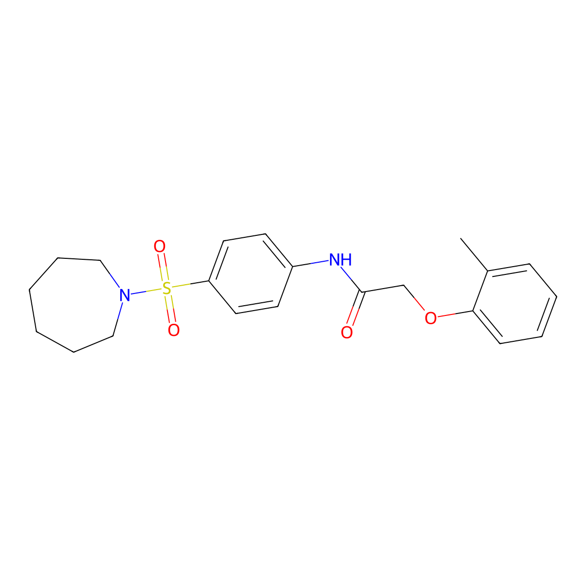N-[4-(1-azepanylsulfonyl)phenyl]-2-(2-methylphenoxy)acetamide molecular structure, CAS 327066-29-5